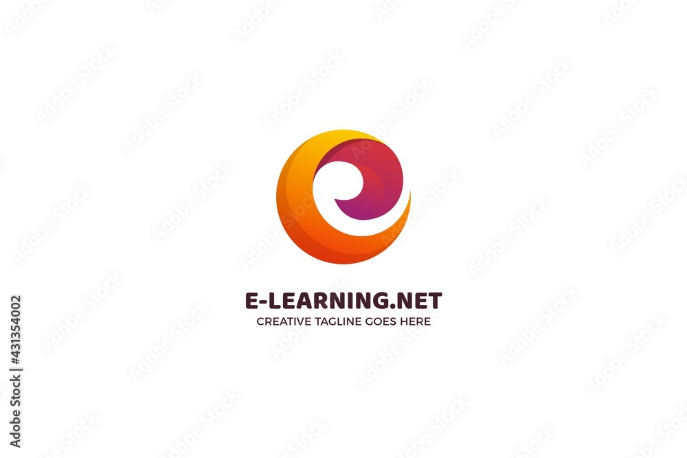 E-Course Digital Learning Logo Template