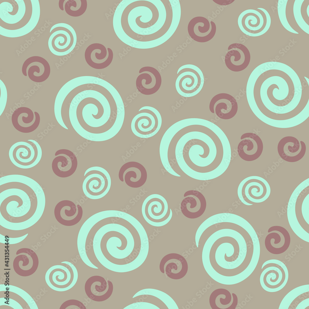 Curly seamless pattern in nude colours