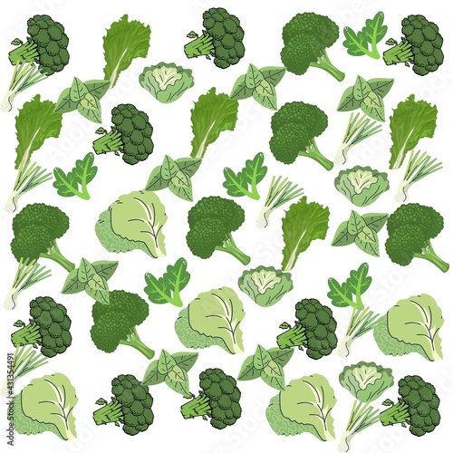 Green vegetables abstract design pattern