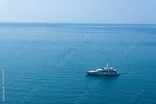 travel cruise riding on blue ocean in summer