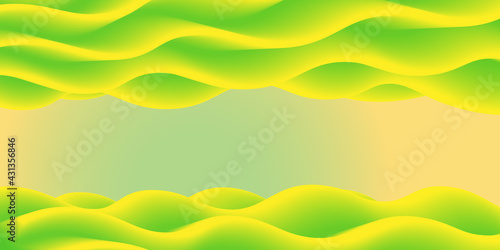 Soft green wavy surface. Minimalistic design. Vector 3d illustration. Abstract background. Multi-colored gradient substance. Modern cover template