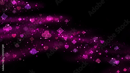 Abstract blurred poker playing cards background.