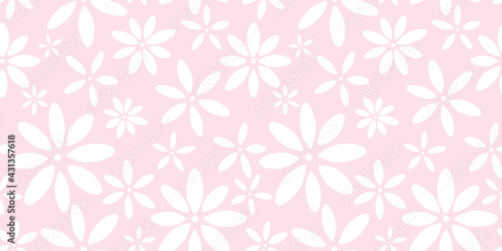 Pink and white floral seamless repeat pattern vector background Pink and white floral seamless repeat pattern vector background
