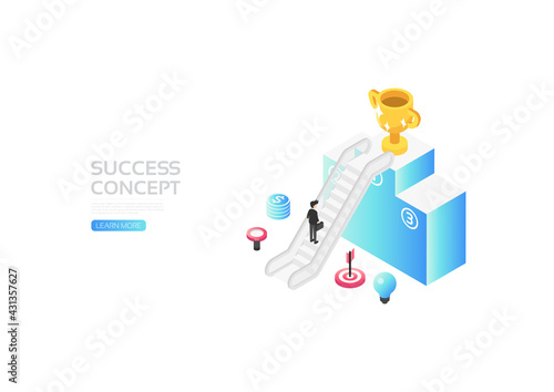 Success concept, shortcut to success