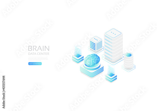 Isometric brain center, online data transfer to gadget device