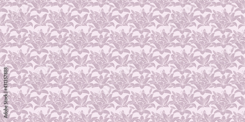 Pastel lilies seamless repeat pattern vector background © Kati Moth