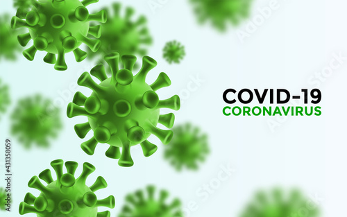 covid coronavirus infection. vector illustration covid-19 virus novel coronavirus 2019-nCoV. Green virus cell microbe outbreak concept.