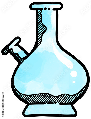 Drug bong icon  style watercolor vector illustration