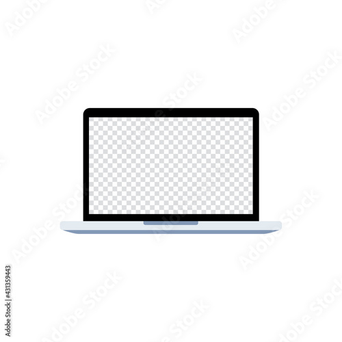 Vector illustration of laptop with transparent screen  isolated on white background