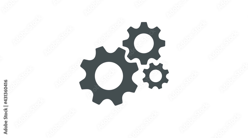 Gear icon, vector isolated illustration of wheels Gear icon, vector isolated illustration of wheels
