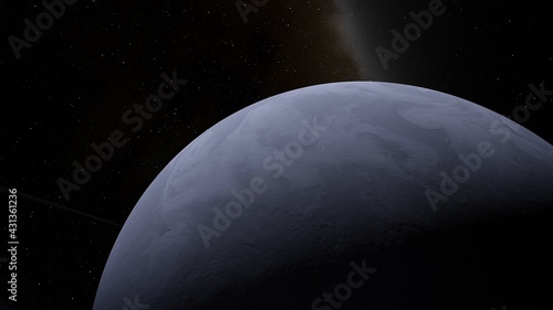 Planet and stars, beauty of deep space