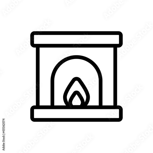 Fireplace Vector Icon. Beauty and SPA Symbol EPS 10 File