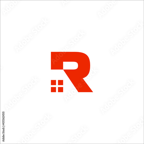 letter R home logo design vector