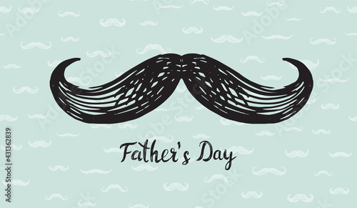 Happy Fathers Day, hand drawn style, vector illustration.