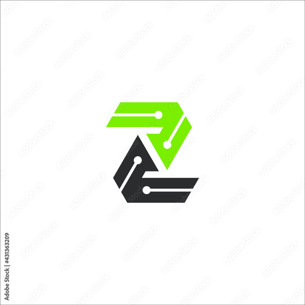 letter Z circuit board logo design vector letter Z circuit board logo design vector