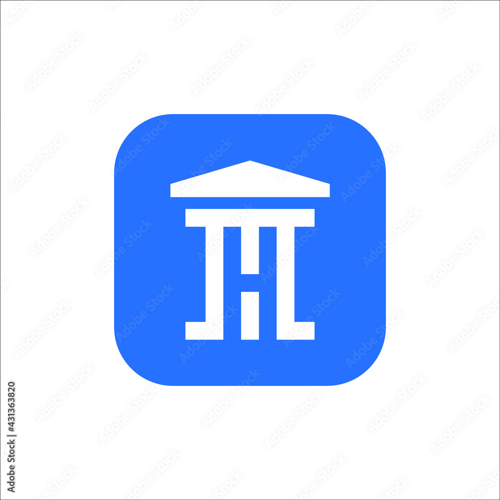 letter H law logo design vector