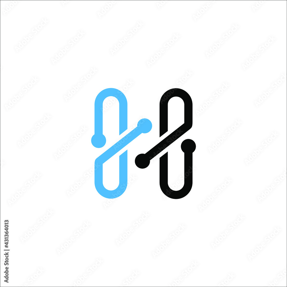 letter H circuit logo design vector letter H circuit logo design vector