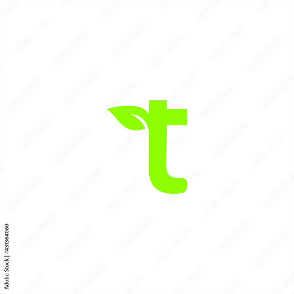 Obraz premium letter T leaf logo design vector