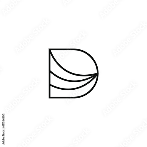 letter D logo design vector