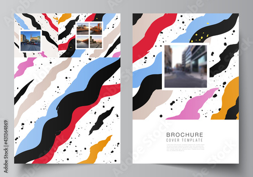 Vector layout of A4 cover mockups design templates for brochure, flyer layout, booklet, cover design, book design, brochure cover, creative agency, corporate, business, portfolio, pitch deck, startup.
