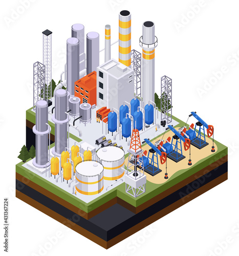 Oil Petroleum Factory Composition