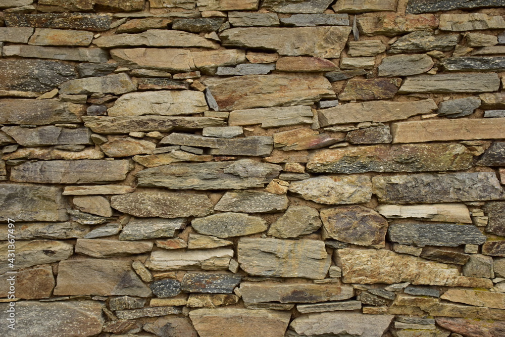 A stone wall in a village in Thrace Greece