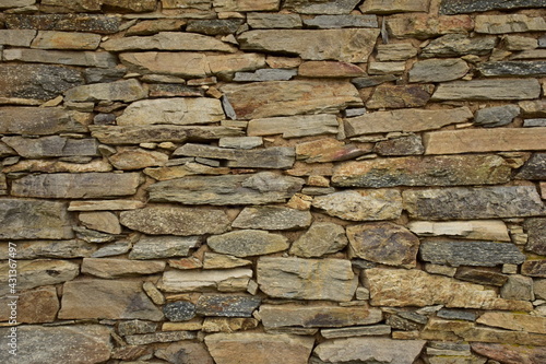 A stone wall in a village in Thrace Greece