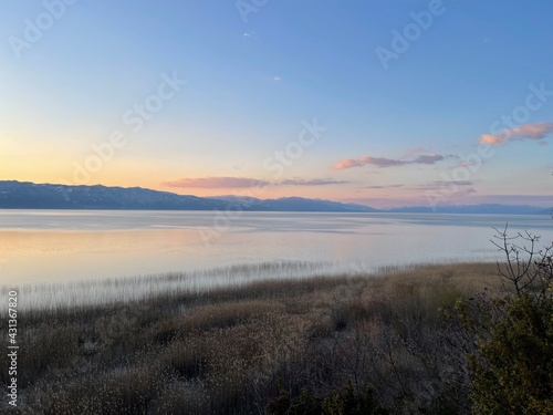 sunset over lake Ohrid