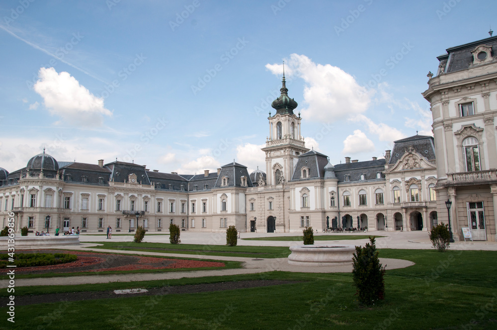 Panoramic view of the Festetics palace. May 15, 2017, Keszthely, Hungary.