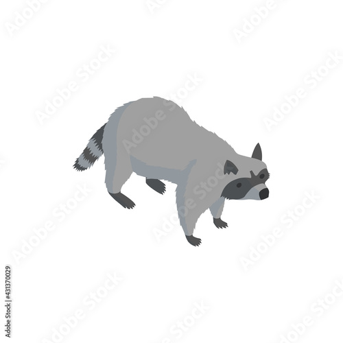 Zoo Raccoon Isometric Composition