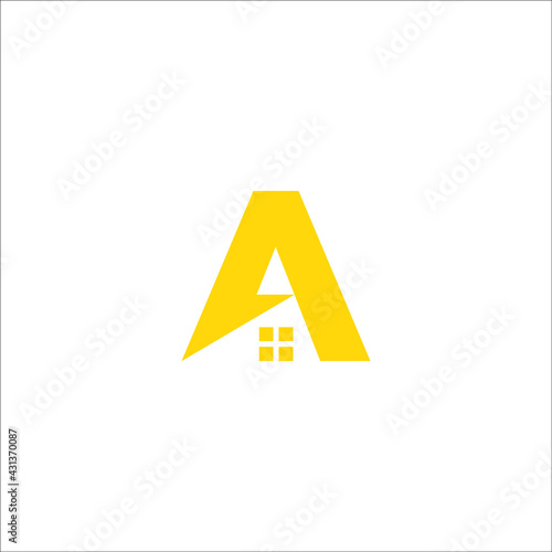 letter A home logo design vector