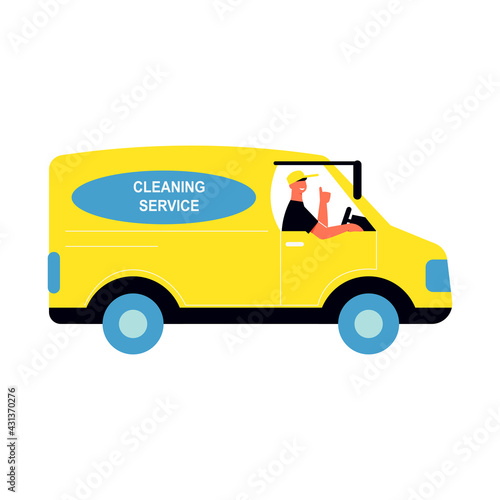 Cleaning Service Van Composition
