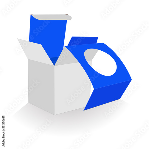 3D vector render box white color, Reverse tuck end box