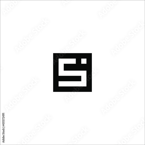 letter SI logo design vector