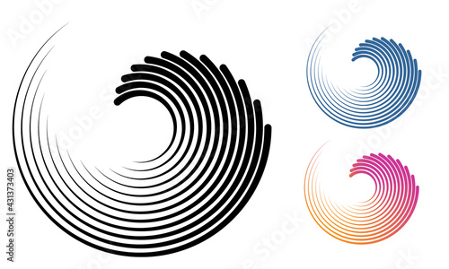 Abstract background with lines. halftone design in circles.