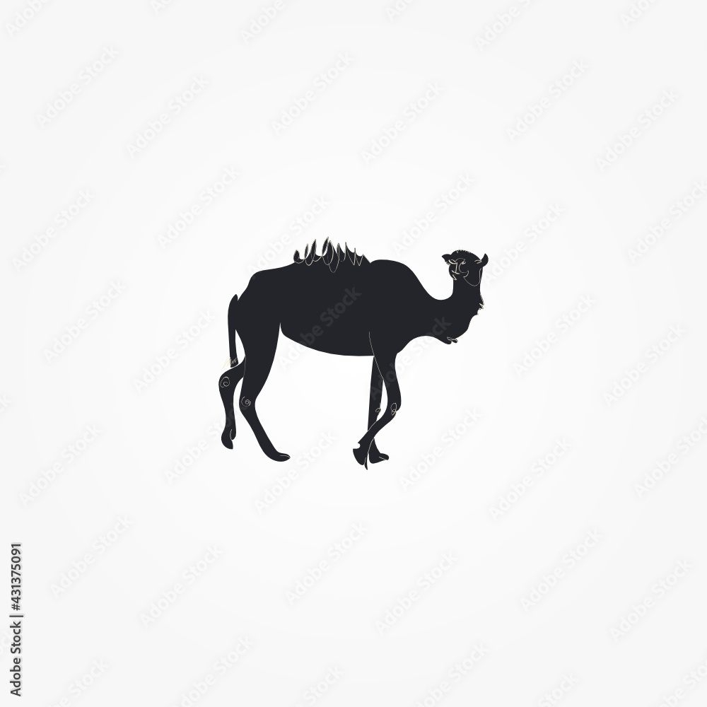camel contour and doodle line vector illustration camel contour and doodle line vector illustration
