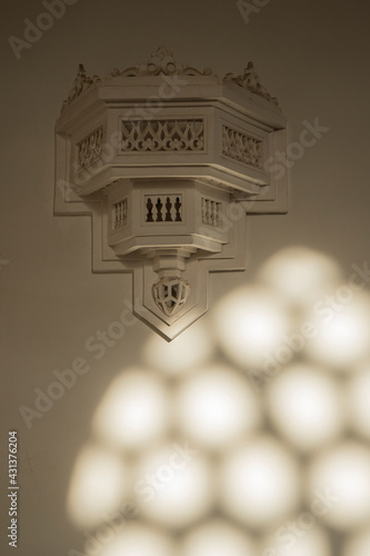 historical chandelier in the night in necropolis and mausoleums of Shakhi Zinda, Samarkand, Uzbekistan. photo