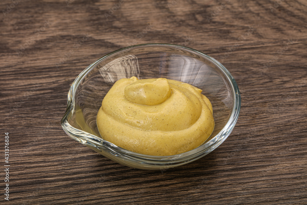 Dijon mustard sauce in the bowl Dijon mustard sauce in the bowl