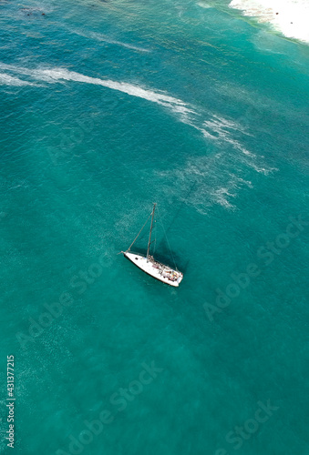 Fototapeta Naklejka Na Ścianę i Meble -  Sailing Boat Drone, Cape Town