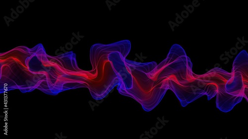 Abstract Digital Wave And Smoke Flow