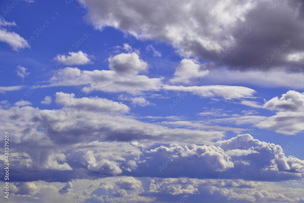 Sky in cumulus clouds