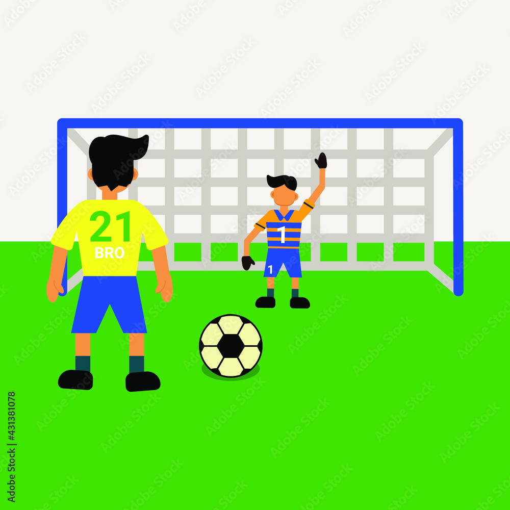 penalty kick football soccer vector illustration