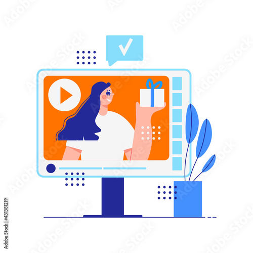 Woman Promoting Gift Composition