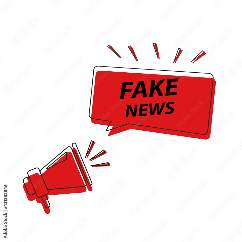 Megaphone with FAKE News speech bubble. Vector Illustration Stock ...