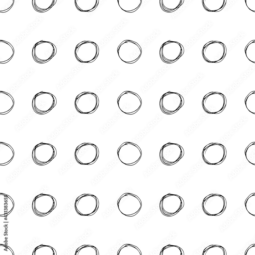 Seamless pattern with sketch circles shape Seamless pattern with sketch circles shape
