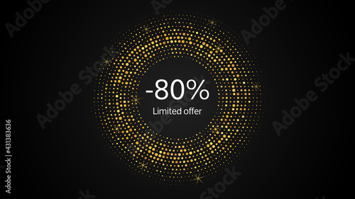 Limited offer gold halftone dotted banner