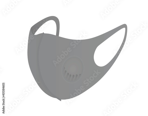 Grey face mask with filter. vector