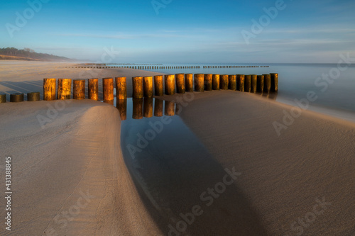 Fototapeta Naklejka Na Ścianę i Meble -  View of the beach on the Baltic Sea, Chałupy, Hel peninsula, Poland