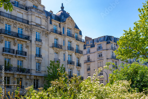 Paris, beautiful buildings in the 16th arrondissement, an upscale neighborhood 
