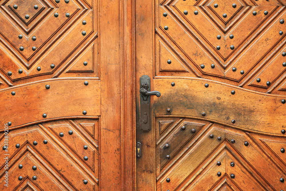 Fragment of wooden doors